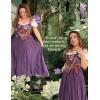 image:imageSCARLET DARKNESS Bustier Tops for Women Renaissance Floral Lace Up Bodyshaper Corset with ZipperAmethyst Blooms