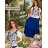 image:imageSCARLET DARKNESS Bustier Tops for Women Renaissance Floral Lace Up Bodyshaper Corset with ZipperBlue Floral