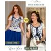 image:imageSCARLET DARKNESS Bustier Tops for Women Renaissance Floral Lace Up Bodyshaper Corset with ZipperBlue Floral