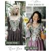 image:imageSCARLET DARKNESS Bustier Tops for Women Renaissance Floral Lace Up Bodyshaper Corset with ZipperCream Daisy
