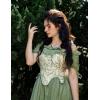 image:imageSCARLET DARKNESS Bustier Tops for Women Renaissance Floral Lace Up Bodyshaper Corset with ZipperGreen Floral