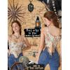image:imageSCARLET DARKNESS Bustier Tops for Women Renaissance Floral Lace Up Bodyshaper Corset with ZipperOrange Floral