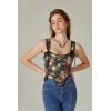 image:imageSCARLET DARKNESS Bustier Tops for Women Renaissance Floral Lace Up Bodyshaper Corset with ZipperPink Rose