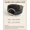 image:imageSCARLET DARKNESS Medieval Leather Belt Renaissance Accessory Pirate Viking Belt for Men WomenBlack