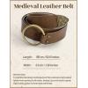 image:imageSCARLET DARKNESS Medieval Leather Belt Renaissance Accessory Pirate Viking Belt for Men WomenBrown