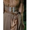 image:imageSCARLET DARKNESS Medieval Leather Belt Renaissance Accessory Pirate Viking Belt for Men WomenBrown Emboss