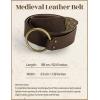 image:imageSCARLET DARKNESS Medieval Leather Belt Renaissance Accessory Pirate Viking Belt for Men WomenCoffee
