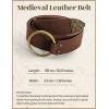 image:imageSCARLET DARKNESS Medieval Leather Belt Renaissance Accessory Pirate Viking Belt for Men WomenDark Brown