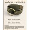 image:imageSCARLET DARKNESS Medieval Leather Belt Renaissance Accessory Pirate Viking Belt for Men WomenOlive Green