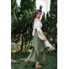 image:imageSCARLET DARKNESS Peasant Skirt for Women Double Layer Flowy Long Renaissance Skirts Bean Green XXL