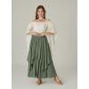 image:imageSCARLET DARKNESS Peasant Skirt for Women Double Layer Flowy Long Renaissance Skirts Bean Green XXL