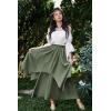 image:imageSCARLET DARKNESS Peasant Skirt for Women Double Layer Flowy Long Renaissance Skirts Bean Green XXL