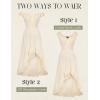 image:imageSCARLET DARKNESS Renaissance Corset Dress for Women Off Shoulder Flowy Sundress Wedding Guest Chiffon DressesApricot