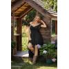 image:imageSCARLET DARKNESS Renaissance Corset Dress for Women Off Shoulder Flowy Sundress Wedding Guest Chiffon DressesBlack