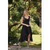 image:imageSCARLET DARKNESS Renaissance Corset Dress for Women Off Shoulder Flowy Sundress Wedding Guest Chiffon DressesBlack
