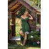 image:imageSCARLET DARKNESS Renaissance Corset Dress for Women Off Shoulder Flowy Sundress Wedding Guest Chiffon DressesGreen