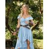 image:imageSCARLET DARKNESS Renaissance Corset Dress for Women Off Shoulder Flowy Sundress Wedding Guest Chiffon DressesLight Blue