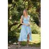 image:imageSCARLET DARKNESS Renaissance Corset Dress for Women Off Shoulder Flowy Sundress Wedding Guest Chiffon DressesLight Blue
