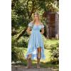 image:imageSCARLET DARKNESS Renaissance Corset Dress for Women Off Shoulder Flowy Sundress Wedding Guest Chiffon DressesLight Blue