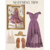 image:imageSCARLET DARKNESS Renaissance Corset Dress for Women Off Shoulder Flowy Sundress Wedding Guest Chiffon DressesLilac Purple