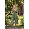 image:imageSCARLET DARKNESS Renaissance Corset Dress for Women Off Shoulder Flowy Sundress Wedding Guest Chiffon DressesOlive Green