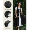 image:imageSCARLET DARKNESS Renaissance Costume Women Peasant Medieval Dress Short Sleeve Maxi Fairy Dresses with PocketsBlack