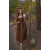 image:imageSCARLET DARKNESS Renaissance Costume Women Peasant Medieval Dress Short Sleeve Maxi Fairy Dresses with PocketsDark Brown