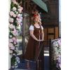 image:imageSCARLET DARKNESS Renaissance Costume Women Peasant Medieval Dress Short Sleeve Maxi Fairy Dresses with PocketsDark Brown