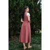 image:imageSCARLET DARKNESS Renaissance Costume Women Peasant Medieval Dress Short Sleeve Maxi Fairy Dresses with PocketsDeep Pink