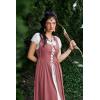 image:imageSCARLET DARKNESS Renaissance Costume Women Peasant Medieval Dress Short Sleeve Maxi Fairy Dresses with PocketsDeep Pink