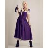 image:imageSCARLET DARKNESS Renaissance Costume Women Peasant Medieval Dress Short Sleeve Maxi Fairy Dresses with PocketsDeep Purple