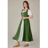 image:imageSCARLET DARKNESS Renaissance Costume Women Peasant Medieval Dress Short Sleeve Maxi Fairy Dresses with PocketsGreen