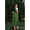 image:imageSCARLET DARKNESS Renaissance Costume Women Peasant Medieval Dress Short Sleeve Maxi Fairy Dresses with PocketsGreen