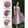 image:imageSCARLET DARKNESS Renaissance Costume Women Peasant Medieval Dress Short Sleeve Maxi Fairy Dresses with PocketsLight Purple