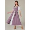image:imageSCARLET DARKNESS Renaissance Costume Women Peasant Medieval Dress Short Sleeve Maxi Fairy Dresses with PocketsLight Purple