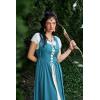 image:imageSCARLET DARKNESS Renaissance Costume Women Peasant Medieval Dress Short Sleeve Maxi Fairy Dresses with PocketsOcean Blue
