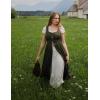 image:imageSCARLET DARKNESS Renaissance Costume Women Peasant Medieval Dress Short Sleeve Maxi Fairy Dresses with PocketsOlive Green
