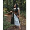 image:imageSCARLET DARKNESS Renaissance Costume Women Peasant Medieval Dress Short Sleeve Maxi Fairy Dresses with PocketsOlive Green