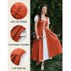 image:imageSCARLET DARKNESS Renaissance Costume Women Peasant Medieval Dress Short Sleeve Maxi Fairy Dresses with PocketsOrange