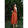 image:imageSCARLET DARKNESS Renaissance Costume Women Peasant Medieval Dress Short Sleeve Maxi Fairy Dresses with PocketsOrange