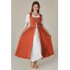 image:imageSCARLET DARKNESS Renaissance Costume Women Peasant Medieval Dress Short Sleeve Maxi Fairy Dresses with PocketsOrange