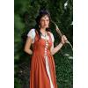 image:imageSCARLET DARKNESS Renaissance Costume Women Peasant Medieval Dress Short Sleeve Maxi Fairy Dresses with PocketsOrange
