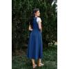 image:imageSCARLET DARKNESS Renaissance Costume Women Peasant Medieval Dress Short Sleeve Maxi Fairy Dresses with PocketsRoyal Blue