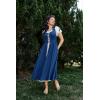 image:imageSCARLET DARKNESS Renaissance Costume Women Peasant Medieval Dress Short Sleeve Maxi Fairy Dresses with PocketsRoyal Blue