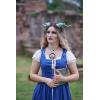 image:imageSCARLET DARKNESS Renaissance Costume Women Peasant Medieval Dress Short Sleeve Maxi Fairy Dresses with PocketsRoyal Blue
