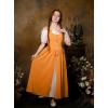 image:imageSCARLET DARKNESS Renaissance Costume Women Peasant Medieval Dress Short Sleeve Maxi Fairy Dresses with PocketsTurmeric