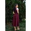 image:imageSCARLET DARKNESS Renaissance Costume Women Peasant Medieval Dress Short Sleeve Maxi Fairy Dresses with PocketsWine