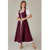 image:imageSCARLET DARKNESS Renaissance Costume Women Peasant Medieval Dress Short Sleeve Maxi Fairy Dresses with PocketsWine