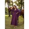 image:imageSCARLET DARKNESS Renaissance Dress Women Bell Sleeve Fairy Dresses Witch Costume Split Maxi Dress with PocketsDark Purple
