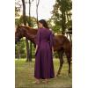 image:imageSCARLET DARKNESS Renaissance Dress Women Bell Sleeve Fairy Dresses Witch Costume Split Maxi Dress with PocketsDark Purple